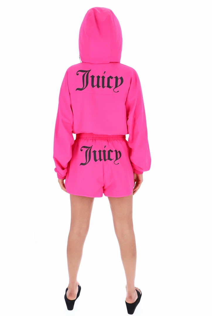 JUICY COUTURE PINK GLO LIGHTWEIGHT RUNNING SHORTS TRACKSUITS