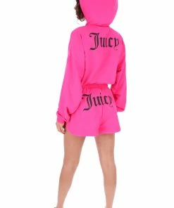 JUICY COUTURE PINK GLO LIGHTWEIGHT RUNNING JACKET TRACKSUITS
