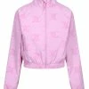 JUICY COUTURE TRACKSUITS ORCHID PINK MONOGRAM PONGEE TRACK JACKET