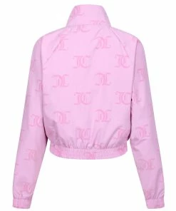 JUICY COUTURE TRACKSUITS ORCHID PINK MONOGRAM PONGEE TRACK JACKET