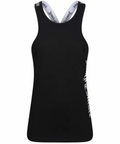 JUICY COUTURE TOPS BLACK SINGLE JERSEY TANK TOP