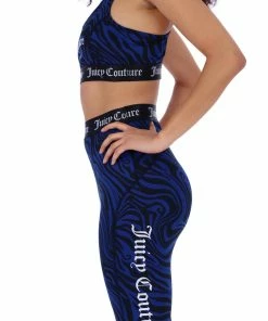 JUICY COUTURE WAVE PRINTED GRAPHIC RACER SPORT BRA