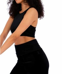 JUICY COUTURE BLACK VELVET EMBROIDERED SPORTS LEGGINGS