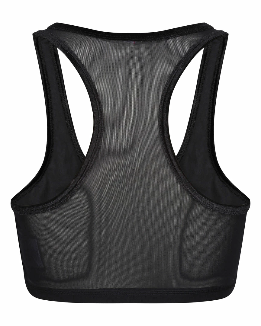 JUICY COUTURE ACTIVEWEAR BLACK VELVET EMBROIDERED RACER BRA