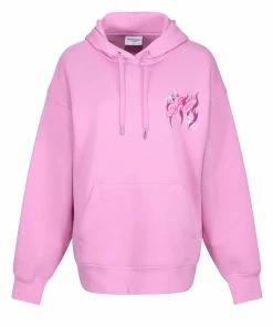 JUICY COUTURE TRACKSUITS ORCHID PINK FLAME GRAPHIC BOYFRIEND HOODIE