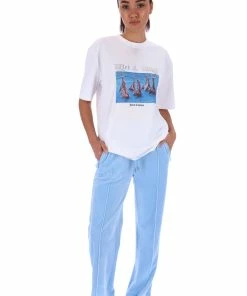 JUICY COUTURE TOPS WHITE WET & WILD DIAMANTE GRAPHIC UNISEX TEE