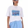 JUICY COUTURE TOPS WHITE WET & WILD DIAMANTE GRAPHIC UNISEX TEE
