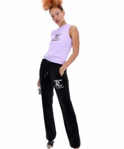 JUICY COUTURE PASTEL LILAC JC METALLIC GRAPHIC TANK