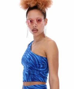 JUICY COUTURE BLUE WAVE PRINT TANK