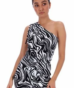 JUICY COUTURE MONOCHROME WAVE PRINT TANK TOPS