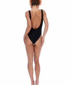 JUICY COUTURE BLACK LA LOGO SCOOP BACK SWIMSUIT