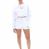 JUICY COUTURE TRACKSUITS WHITE BOXY CROP SWEATSHIRT