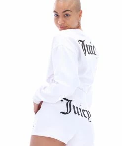 JUICY COUTURE WHITE GRAPHIC FLEECE SHORT