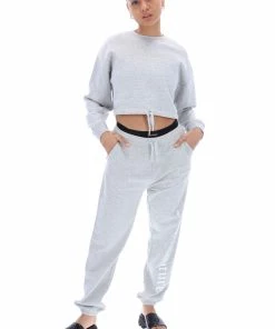 JUICY COUTURE SILVER MARL GRAPHIC FLEECE CUFFED JOGGER SPRING SUMMER '22 COLLECTION