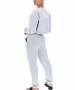 JUICY COUTURE SILVER MARL GRAPHIC FLEECE CUFFED JOGGER SPRING SUMMER'22 COLLECTION