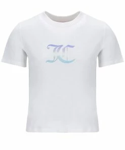 JUICY COUTURE WHITE GIRLFRIEND OMBRE GRAPHIC TEE TOPS