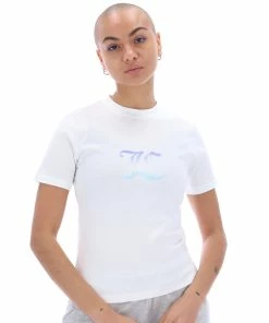 JUICY COUTURE WHITE GIRLFRIEND OMBRE GRAPHIC TEE TOPS