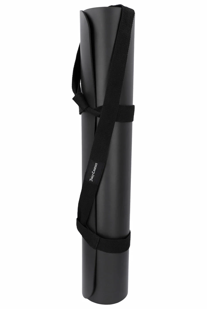 JUICY COUTURE BLACK PU YOGA MAT AND CARRY STRAP