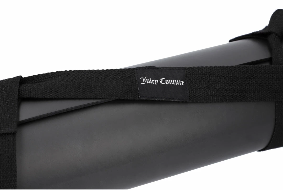 JUICY COUTURE BLACK PU YOGA MAT AND CARRY STRAP