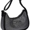 JUICY COUTURE ACCESSORIES BLACK ALL OVER DIAMANTE VELOUR DIAMANTE SHOULDER BAG