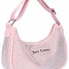 JUICY COUTURE ACCESSORIES ALMOND BLOSSOM ALL OVER DIAMANTE VELOUR DIAMANTE SHOULDER BAG