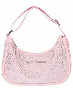 JUICY COUTURE ACCESSORIES ALMOND BLOSSOM ALL OVER DIAMANTE VELOUR DIAMANTE SHOULDER BAG