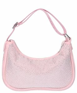 JUICY COUTURE ACCESSORIES ALMOND BLOSSOM ALL OVER DIAMANTE VELOUR DIAMANTE SHOULDER BAG