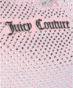 JUICY COUTURE ACCESSORIES ALMOND BLOSSOM ALL OVER DIAMANTE VELOUR DIAMANTE SHOULDER BAG