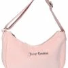 JUICY COUTURE PALE PINK VELOUR SHOULDER BAG SPRING SUMMER '22 COLLECTION