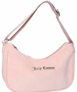 JUICY COUTURE PALE PINK VELOUR SHOULDER BAG SPRING SUMMER '22 COLLECTION