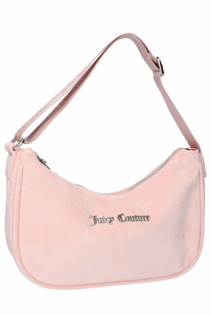 JUICY COUTURE PALE PINK VELOUR SHOULDER BAG SPRING SUMMER '22 COLLECTION