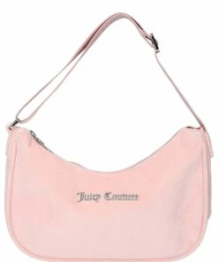 JUICY COUTURE PALE PINK VELOUR SHOULDER BAG SPRING SUMMER '22 COLLECTION