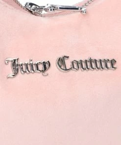 JUICY COUTURE PALE PINK VELOUR SHOULDER BAG SPRING SUMMER'22 COLLECTION