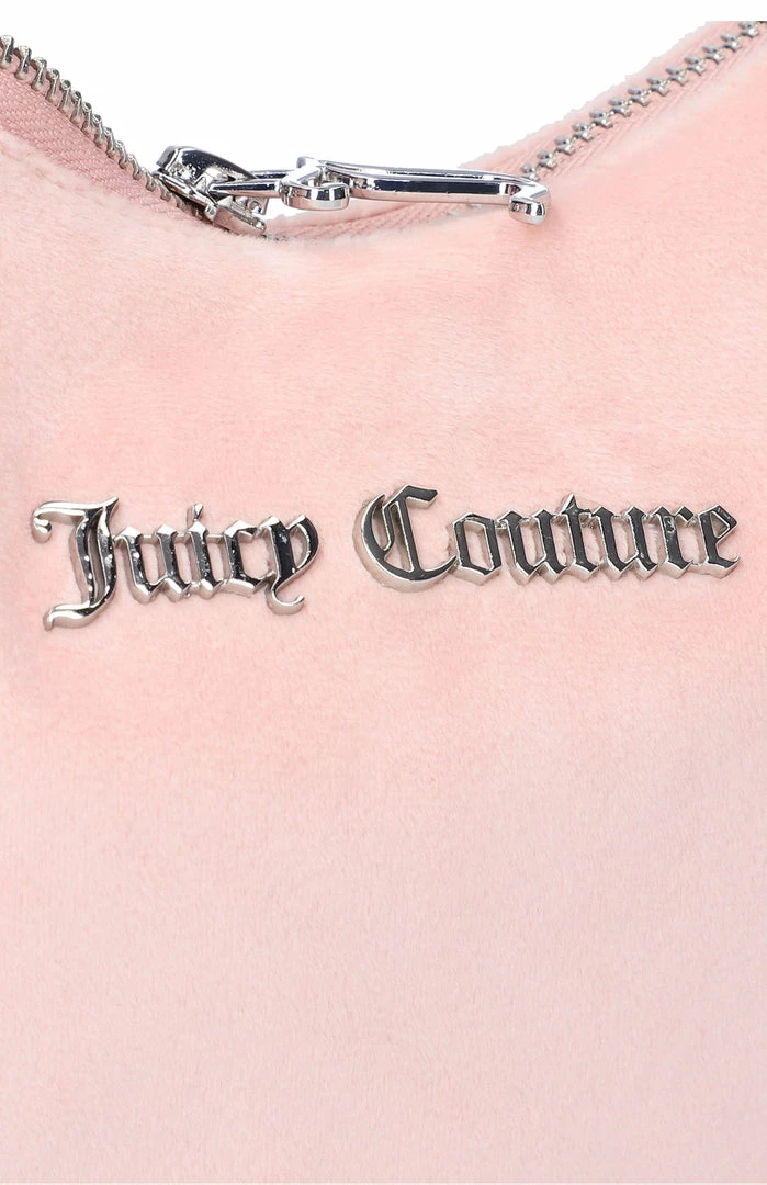 JUICY COUTURE PALE PINK VELOUR SHOULDER BAG SPRING SUMMER '22 COLLECTION