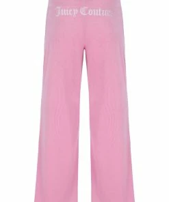 JUICY COUTURE PINK PETAL SAND RIB VELOUR FLARE PANT