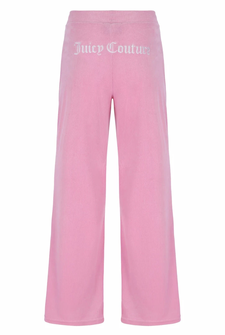 JUICY COUTURE PINK PETAL SAND RIB VELOUR FLARE PANT