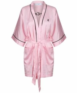 JUICY COUTURE ALMOND BLOSSOM SATIN EMBROIDERED KIMONO