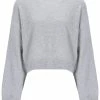 JUICY COUTURE SILVER MARL CASHMERE BLEND KNITTED CREW TOPS