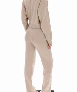 JUICY COUTURE TOPS WARM TAUPE CASHMERE BLEND KNITTED CREW