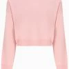 JUICY COUTURE PALE PINK CASHMERE BLEND KNITTED CREW TOPS