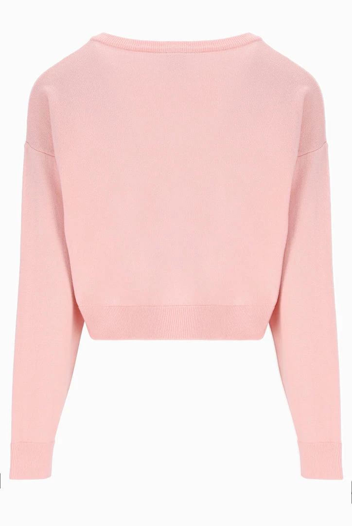 JUICY COUTURE PALE PINK CASHMERE BLEND KNITTED CREW TOPS