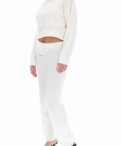 JUICY COUTURE CREAM CASHMERE BLEND KNITTED CREW