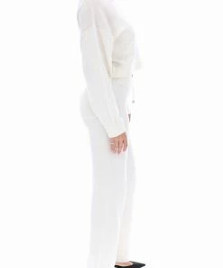 JUICY COUTURE CREAM CASHMERE BLEND KNITTED CREW