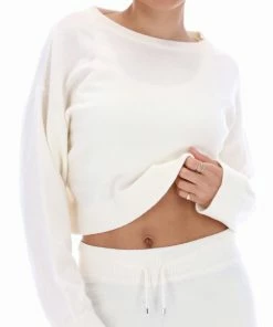 JUICY COUTURE CREAM CASHMERE BLEND KNITTED CREW