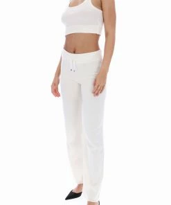 JUICY COUTURE CREAM CASHMERE BLEND CROP TOP TOPS