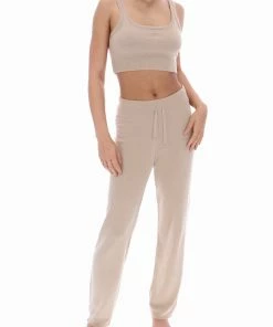 JUICY COUTURE WARM TAUPE CASHMERE BLEND CROP TOP TOPS