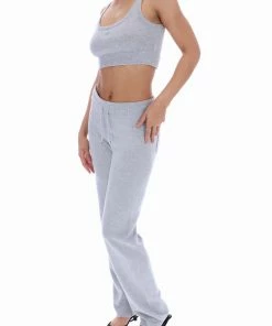 JUICY COUTURE SILVER MARL CASHMERE BLEND CROP TOP TOPS
