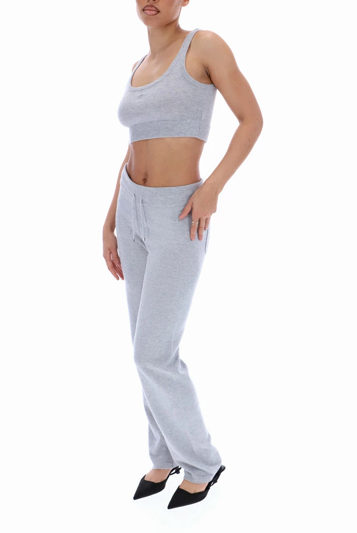 JUICY COUTURE SILVER MARL CASHMERE BLEND CROP TOP TOPS