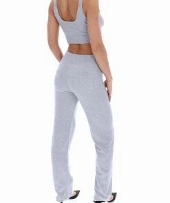 JUICY COUTURE SILVER MARL CASHMERE BLEND CROP TOP TOPS