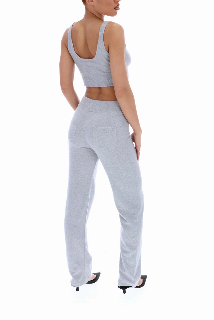 JUICY COUTURE SILVER MARL CASHMERE BLEND CROP TOP TOPS